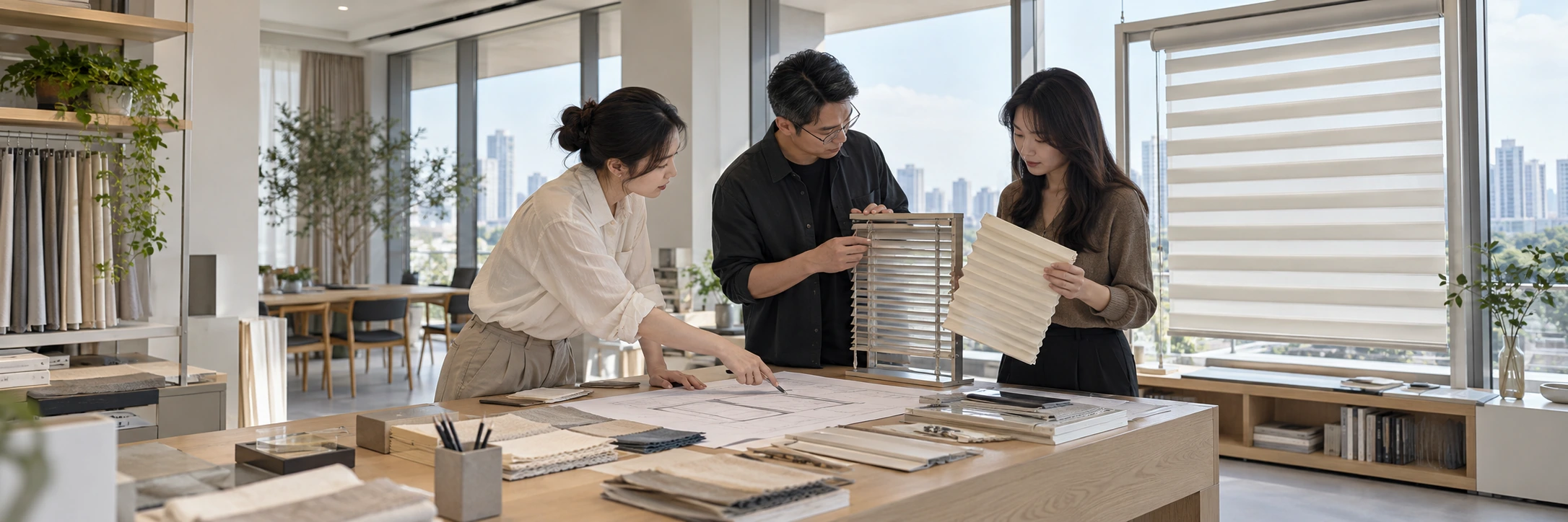 窗帘与遮阳产品协作设计场景示意